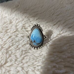 Golden Hill Turquoise Teardrop Sterling Silver Ring🔥🔥